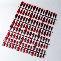 30 piezas de uñas de ojo de gato con imanes rojos, ataúdes en forma de almendra, uñas postizas cuadradas brillantes, juego completo reutilizable de puntas de uñas - details 4