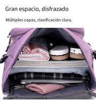 Paquete de viaje de gran capacidad, paquete de gimnasio para hombro, paquete de ejercicio de separación seco-húmedo para mujer, bolsa de fitness para mujeres y hombres con compartimento para zapatos y bolsillo húmedo, bolsa de equipaje de viaje aéreo. - details 4