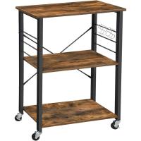 Ruedas, Carrito de Servicio de 3 Niveles, Estantería para Microondas, Tostadora, Marco - details 0