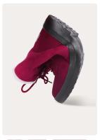 Botas de nieve cálidas antideslizantes para mujer, botines impermeables al aire libre, zapatos de senderismo de piel, zapatillas de felpa con cordones, Invierno - details 6