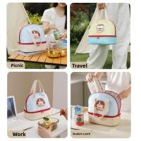 Bolsa de almuerzo de dibujos animados de doble capa, bolsa térmica aislada de gran capacidad para Picnic, bolsa de mano aislada a prueba de fugas para niñas - details 3