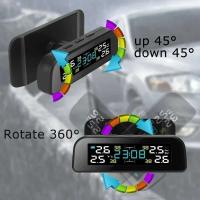 Sistema de monitoreo inalámbrico TPMS Universal, reloj de energía Solar, pantalla LCD, 4 sensores externos de presión de neumáticos - details 1