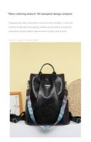 Mochila de Cuero Suave Casual para Mujeres Impermeable, Resistente al Desgaste, Antirrobo con Patrones de Parche Bolsa de Hombro Grande con Lining de Dacron - details 11