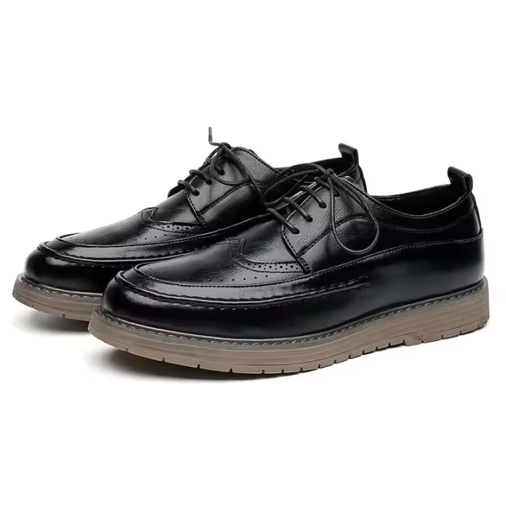 Vestido de cuero informal de alta calidad para hombre, zapatos formales Oxford suaves y cómodos de estilo de oficina de negocios, nueva moda - 1