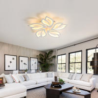 Lámpara de techo LED ondulada de tres puntos, barra de luz plateada de tres puntos de 18W, 36cm, con control remoto - details 4