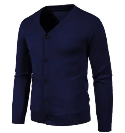 Cardigan de Moda para Hombres Abrigo de Punto de Manga Larga con Botones - 1