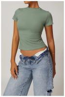 Camiseta de Yoga de Nylon Transpirable Cintura Delgada, Manga Corta, Entrenamiento en Gimnasio, Correr, Primavera/Verano Para Mujeres - details 2
