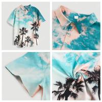 Camisa de botones a rayas a la moda para hombre, ropa de calle informal de negocios de manga corta de gran tamaño de verano - details 1