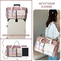 Bolsas de lona de viaje impermeables con separación de bolsillo seco y húmedo de gran capacidad personalizadas con compartimento para zapatos - details 31