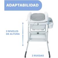 Bebé Ergonómica con Patas y Cambiador con Acolchado y Suave Reductor, Altura Regulable, Cierre Compacto, Organizador, 2 Ruedas, Máx. 11 Kg, Color Gris (Puntos), 1 Unidad - details 5