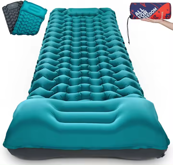 Colchón Inflable Ultraligero Portátil Autoinflable para Dormir y Acampar con Bomba de Pie - 1