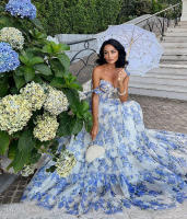 Nuevo vestido de noche largo y elegante de organza con hombros descubiertos para mujer, moda primavera verano - details 5