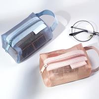 Bolsa De Cosméticos Con Manija De Malla Transparente Bolsa De Viaje Para Maquillaje Portátil Y Organizador De Almacenamiento - details 6