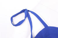 Strapless women summer solid slim a-line midi party dress - details 13