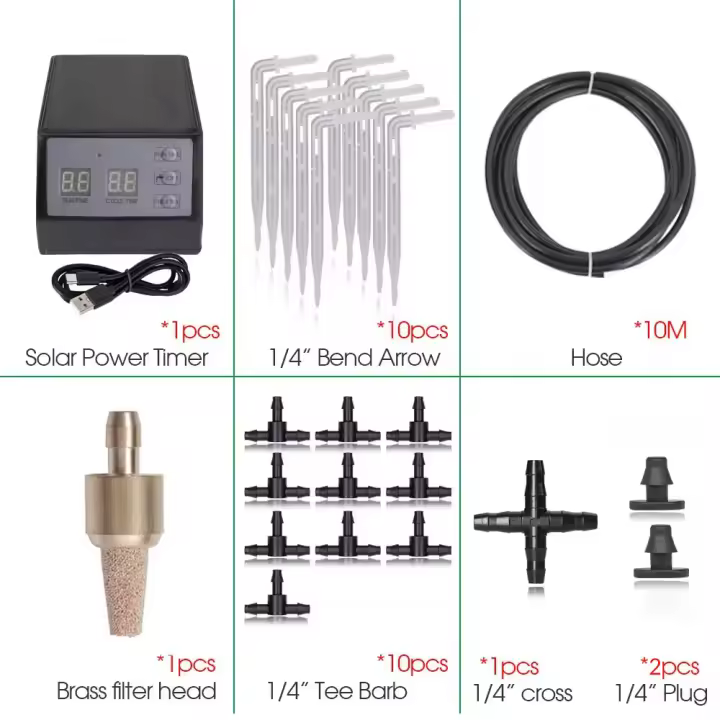 Temporizador de agua Solar, controlador automático de riego por goteo, sistema de riego de flores de jardín, dispositivo de Control de sincronización de energía Solar para césped - 1