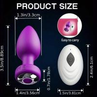 Vibrador SEXY de empaque privado para hombres, tapón anal inalámbrico con control remoto, luz LED, masajeador de próstata masculino, vibrador para juguetes sexuales - details 2