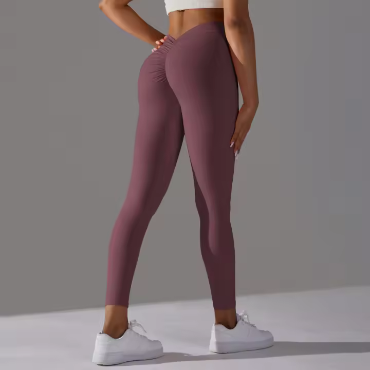 Nessaj-pantalones de yoga con cintura en V para mujer, mallas deportivas sin costuras para gimnasio, sexy, push up - 1