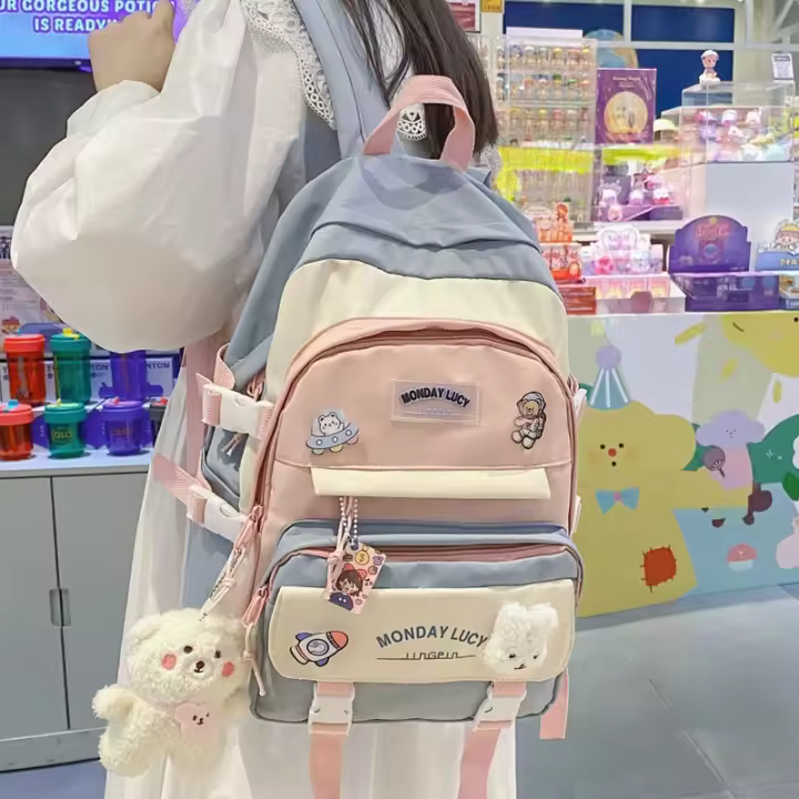 Mochila Escolar para Mujer Gran Capacidad, Diseño Fresco, Resistente y Vibrante - 1