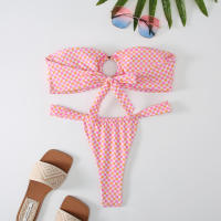 2024 New Split Bikini Printed Breasted Sexy Spicy Slim G-string Two Piece Swimwear Tight Beach Holiday Travel Swimwear Women - details 31