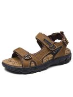 Sandalias de verano para hombre, gruesas, de capa, con puntera abierta, de cuero vacuno, zapatos de playa para hombre, suaves, de moda, de gran tamaño, para exteriores, informales. - details 1