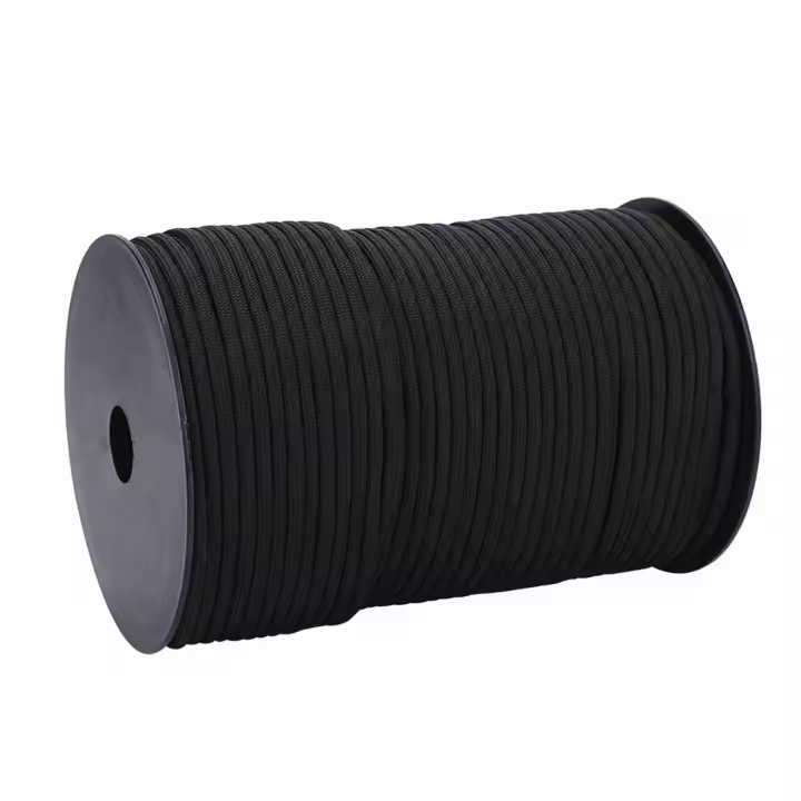 Cordón de paracaídas Paracord reflectante 550, núcleo de 9 hebras, 100m (negro) - 1