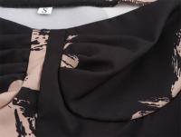 OUWU- Top corto de manga abombada con cuello cuadrado para mujer con estampado floral abstracto para primavera verano 2025, uso diario de moda. - details 5