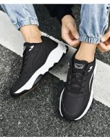 Zapatillas De Deporte De Cuero PU, Zapatos Informales Para Hombres, Zapatos Deportivos Para Niños, Negro Puro, Talla Grande 47 48, Tenis Masculinos - details 16