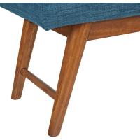 Moderno banco tapizado y acolchado con botón, para dormitorio, entrada, madera maciza, azul marino, 112 cm - details 5