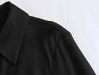 TRAFZA-camisa de satén con lazo adornado para mujer, blusa de seda con textura, informal, ajustada, de manga larga, con cuello vuelto, 2024 - details 5