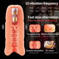 Leten-vibrador masturbador masculino, automático, lamiendo la lengua, mamada, Vagina, coño de bolsillo, juguete sexual Oral para hombres adultos - details 0