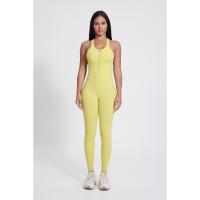 Mono de yoga con espalda de carreras para mujer, cremallera frontal, mallas deportivas de una pieza con espalda abierta - details 6