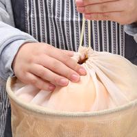 Bolsa de almacenamiento de frutas lavable, bolsa de almacenamiento de lino de imitación reciclable resistente al desgaste, bolsa plegable con cordón para cocina, decoración del hogar, 2 uds. - details 3