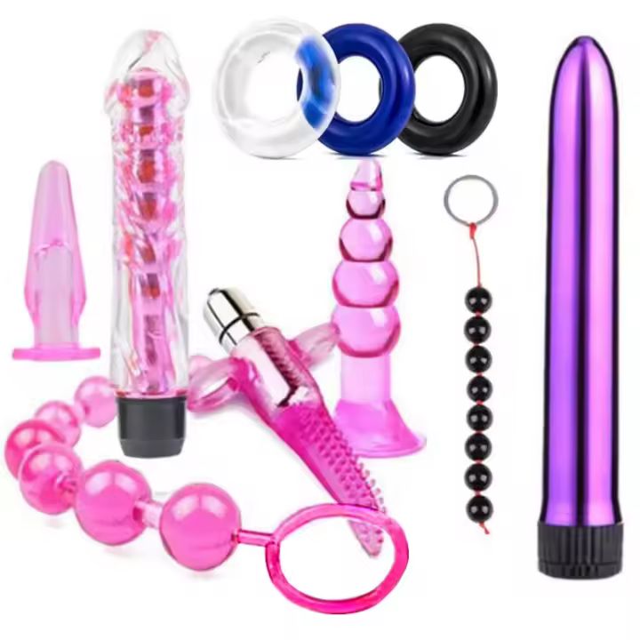 Juguetes sexuales, 10 piezas sexo adulto sm anal plug set series, masturbación masculina y femenina vibrando anal plug patio trasero productos sexuales - 1