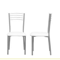 Silla de cocina con asiento de polipiel blanca - details 4