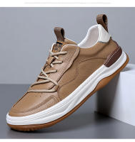 La primera capa de cuero de vaca zapatos casuales, cuero genuino transpirable zapatos de cuero de los hombres, deportes. - details 31