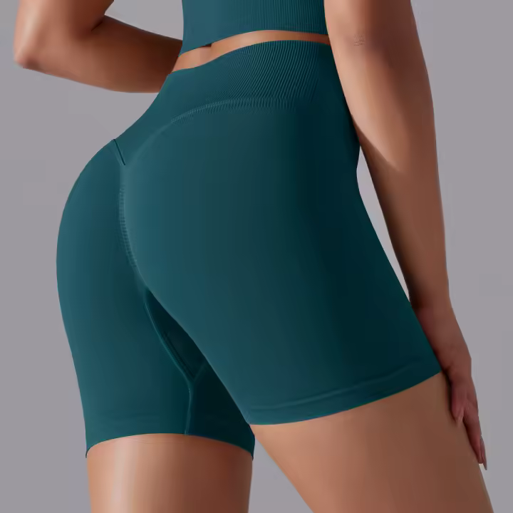 Pantalones cortos de Yoga para mujer, Shorts deportivos de secado rápido, realce de glúteos, sin costuras, para entrenamiento de ciclismo y gimnasio - 1