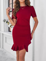 Vestido Mujer Elegante Manga Larga Casual Vestido De Volante Dobladillo Vestidos para Invitada Coctel - details 5