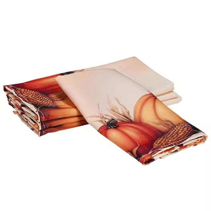 Mantel de mesa de calabaza de pavo divertido, cubierta de mesa rectangular, decoración para cena de Acción de Gracias y Navidad - 1