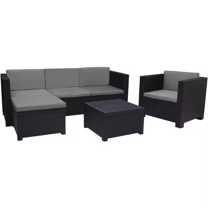 Conjunto Muebles de Jardin de Color Grafito Materiales Reciclados - 1