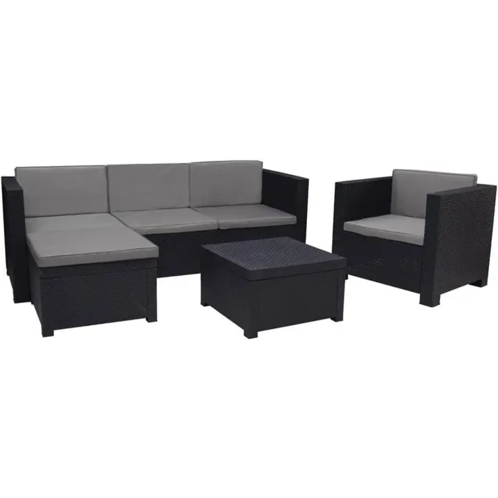 Conjunto Muebles de Jardin de Color Grafito Materiales Reciclados - 1