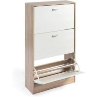 Mínimalista Diseño de Puerta Oscilobatiente 6 Baldas para 28 Zapatos Estructura Blanco/Taupe - details 26