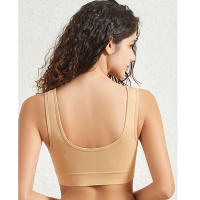 Women solid color fitness sports bra top gym yoga athletic tight workout soft brassiere padded - details 7