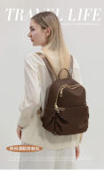 Bolso trasero para mujer, mochila antirrobo, bolsos estéticos de tendencia informal para mujer, bolsa de libros de lona resistente a la suciedad de Color café, resistente al desgaste - details 0