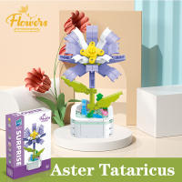 Bloques de construcción de ramo en maceta, montaje de flores eternas, azafrán, lila, Gardenia, modelo de ladrillos, Juguetes Diy para niños, regalos de vacaciones - details 9
