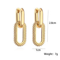 Pendientes de Moda Europea con Doble Aro Ovalado y Cristales |   Diseño Único 2025 |   Joyería y Bisutería para Mujer - details 4
