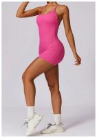 Mono de Yoga Cruzado Top Corto sin Mangas Material de Nylon Estilo Sólido Para Primavera/Verano - details 17