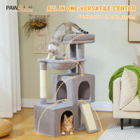PAWZ Road Árbol para gatos de varios niveles con 2 acogedores condominios, hamaca, almohadilla rascadora para gatos, gran torre para gatos, poste rascador para gatos de interior, casa para gatos, juguetes para gatos - details 1