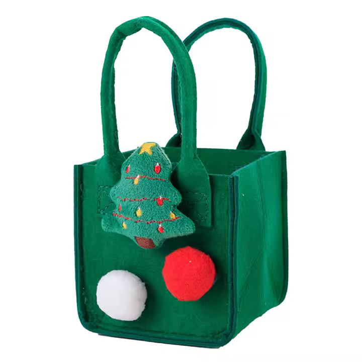 Bolsa de dulces de fieltro navideña, bolsa de regalo de Navidad para niños, fiestas navideñas, decoraciones para profesores, árbol de Navidad - 1