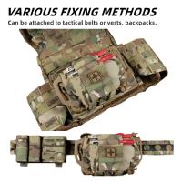 Bolsa para botiquín de primeros auxilios para cinturón de servicio, sistema MOLLE de dos piezas, kit de trauma IFAK, portador de rollo médico para emergencia al aire libre - details 6