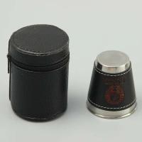 Villa para acampar al aire libre, juego de tazas VIE, suministros para picnic, copas de vino y cerveza de acero inoxidable, cuero PU, 30/70 ml, 4 piezas. - details 11